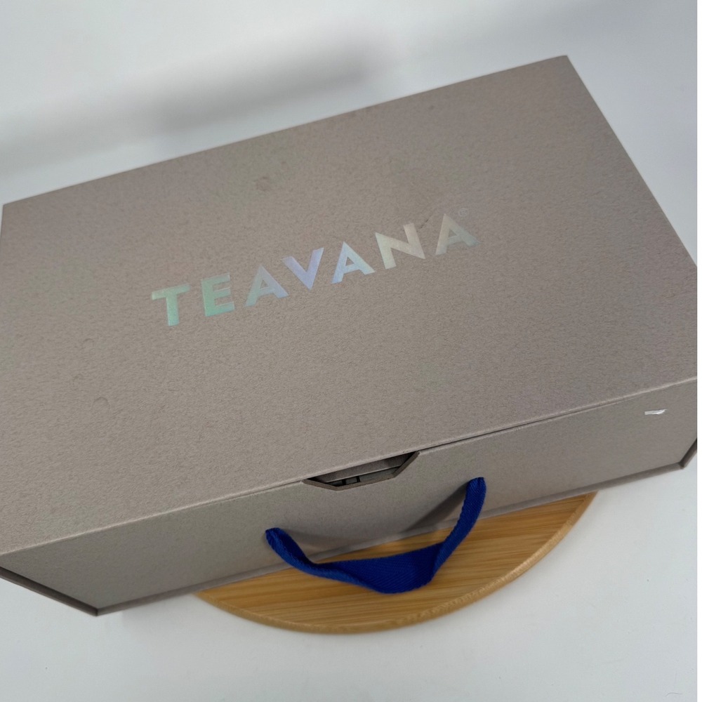 Teavana Perfectea Maker Gift Set Blue Brewer Tea Tin and Measuring Spoon NIB - Picture 3 of 6